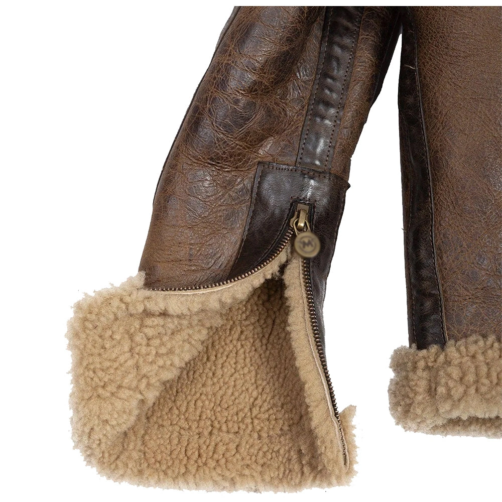 Arnie Winter-Traum: Schwarze Lederjacke mit Shearling – Dein Statement für Kälte!